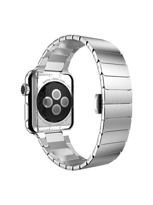 For Apple Watch Series 8 / 7 41mm Stainless Steel Watch Band Metal Strap Replacement with Butterfly Buckle - Silver