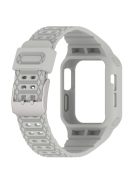 For Apple Watch Series 8 / 7 45mm / 6 / 5 / 4 / SE / SE (2022) 44mm / 3 / 2 / 1 42mm TPE Watchband Integral Watch Strap with Case - Grey