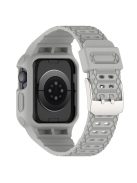 For Apple Watch Series 8 / 7 45mm / 6 / 5 / 4 / SE / SE (2022) 44mm / 3 / 2 / 1 42mm TPE Watchband Integral Watch Strap with Case - Grey