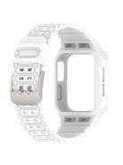 For Apple Watch Series 8 / 7 45mm / 6 / 5 / 4 / SE / SE (2022) 44mm / 3 / 2 / 1 42mm TPE Watchband Integral Watch Strap with Case - White