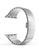 For Apple Watch Series 8 / 7 45mm Solid Stainless Steel Watch Band Replacement Wristband Strap with Butterfly Buckle - Silver