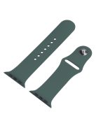 For Apple Watch Series 8 45mm / 7 45mm Soft Silicone Replacement Strap + Hard PC Watch Case with Tempered Glass Screen Protector - Midnight Green