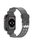 For Apple Watch Series 8 7 45mm / 6 5 4 SE SE (2022) 44mm / 3 2 1 42mm Integrated Watch Case Adjustable Watch Strap - Black