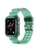 For Apple Watch Series 8 7 45mm / 6 5 4 SE SE (2022) 44mm / 3 2 1 42mm Integrated Watch Case Adjustable Watch Strap - Green