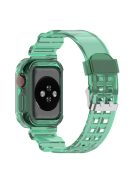 For Apple Watch Series 8 7 45mm / 6 5 4 SE SE (2022) 44mm / 3 2 1 42mm Integrated Watch Case Adjustable Watch Strap - Green