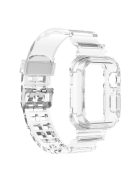 For Apple Watch Series 8 7 45mm / 6 5 4 SE SE (2022) 44mm / 3 2 1 42mm Integrated Watch Case Adjustable Watch Strap - Transparent