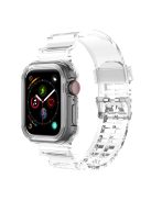 For Apple Watch Series 8 7 45mm / 6 5 4 SE SE (2022) 44mm / 3 2 1 42mm Integrated Watch Case Adjustable Watch Strap - Transparent