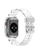 For Apple Watch Series 8 7 45mm / 6 5 4 SE SE (2022) 44mm / 3 2 1 42mm Integrated Watch Case Adjustable Watch Strap - Transparent