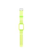 For Apple Watch Series 8 7 45mm / 6 5 4 SE SE (2022) 44mm / 3 2 1 42mm Integrated Watch Case Adjustable Watch Strap - Yellow