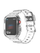 For Apple Watch Series 8 7 45mm / 6 5 4 SE SE (2022) 44mm / 3 2 1 42mm Smart Watch Band TPU Wrist Strap Replacement with Protective Watch Case - Transparent