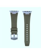 For Apple Watch Series 9 8 7 41mm  /  6 5 4 SE (2022) SE (2023) SE 40mm  /  3 2 1 38mm Soft Silicone Watch Bracelet - Silver+Green