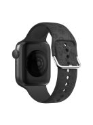 For Apple Watch Ultra 49mm Engraved Sport Band Soft Silicone Replacement Watch Strap - Black