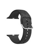 For Apple Watch Ultra 49mm Engraved Sport Band Soft Silicone Replacement Watch Strap - Black