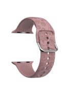 For Apple Watch Ultra 49mm Engraved Sport Band Soft Silicone Replacement Watch Strap - Light Coffee