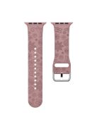 For Apple Watch Ultra 49mm Engraved Sport Band Soft Silicone Replacement Watch Strap - Light Coffee