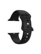 For Apple Watch Ultra 49mm Engraved Watch Bands Soft Silicone Strap Wristband - Black