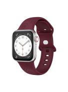 For Apple Watch Ultra 49mm Engraved Watch Bands Soft Silicone Strap Wristband - Wine Red