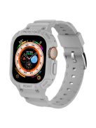 For Apple Watch Ultra 49mm Replacement Strap Adjustable Silicone Wrist Band Integrated with Watch Case - Light Grey