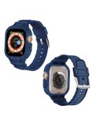 For Apple Watch Ultra 49mm Replacement Strap Adjustable Silicone Wrist Band Integrated with Watch Case - Midnight Blue