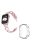 For Apple Watch Ultra 49mm Rhinestone Decor Watch Band X-shaped Stainless Steel Bracelet with Transparent Watch Bumper Frame - Rose Pink