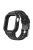 For Apple Watch Ultra 49mm Silicone Watch Band Replacement Strap + Drop-proof Protective Watch Case - Black