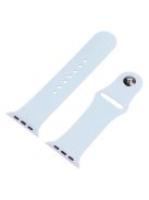 For Apple Watch Ultra 49mm Silicone Watch Band Wrist Strap + Anti-drop PC Watch Case with Tempered Glass Screen Protector - Baby Blue