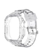 For Apple Watch Ultra 49mm Smart Watch Strap Replacement Soft TPU Wrist Band Integrated with Watch Case - Transparent