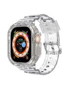 For Apple Watch Ultra 49mm Smart Watch Strap Replacement Soft TPU Wrist Band Integrated with Watch Case - Transparent