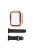 For Apple Watch Ultra 49mm Soft Silicone Band Replacement + Full Cover Hard PC Electroplating Watch Case with Tempered Glass Screen Protector - Pink  /  Gold