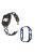 For Apple Watch Ultra 49mm Stainless Steel X-shaped Watch Band Rhinestone Decor Bracelet Wristband with Hollow Midnight Blue PC Watch Cover - Black