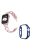 For Apple Watch Ultra 49mm Stainless Steel X-shaped Watch Band Rhinestone Decor Bracelet Wristband with Hollow Midnight Blue PC Watch Cover - Rose Pink