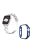 For Apple Watch Ultra 49mm Stainless Steel X-shaped Watch Band Rhinestone Decor Bracelet Wristband with Hollow Midnight Blue PC Watch Cover - Silver