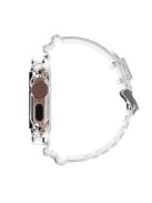 For Apple Watch Ultra 49mm Two Row Holes TPU Smart Watch Band Replacement Wrist Strap Integrated with Watch Case - Transparent