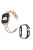 For Apple Watch Ultra 49mm X-shaped Rhinestone Decor Watch Band Stainless Steel Bracelet Strap Wristband Replacement with Black PC Watch Cover Frame - Gold