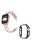 For Apple Watch Ultra 49mm X-shaped Rhinestone Decor Watch Band Stainless Steel Bracelet Strap Wristband Replacement with Black PC Watch Cover Frame - Rose Pink