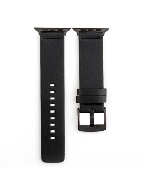 For Apple Watch Watch 10 46mm / Ultra 2 / Ultra 49mm / 9 8 7 45mm / SE (2023) SE (2022) SE 6 5 4 44mm / 3 2 1 42mm Genuine Cow Leather Watch Band - Black