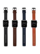 For Apple Watch Watch 10 46mm / Ultra 2 / Ultra 49mm / 9 8 7 45mm / SE (2023) SE (2022) SE 6 5 4 44mm / 3 2 1 42mm Genuine Cow Leather Watch Band - Black