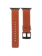 For Apple Watch Watch 10 46mm / Ultra 2 / Ultra 49mm / 9 8 7 45mm / SE (2023) SE (2022) SE 6 5 4 44mm / 3 2 1 42mm Genuine Cow Leather Watch Band - Orange