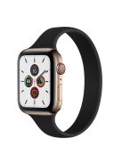 For For Apple Watch Series 10 42mm / 9 8 7 41mm / SE (2023) SE (2022) SE 6 5 4 40mm / 3 21 38mm Bracelet Silicone Band, Size: M - Black