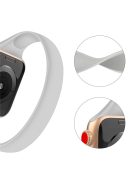 For For Apple Watch Series 10 42mm / 9 8 7 41mm / SE (2023) SE (2022) SE 6 5 4 40mm / 3 21 38mm Bracelet Silicone Band, Size: M - Light Grey