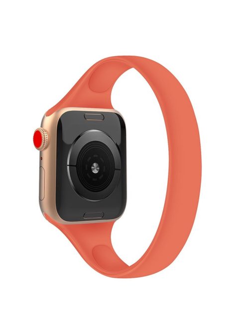 For For Apple Watch Series 10 42mm / 9 8 7 41mm / SE (2023) SE (2022) SE 6 5 4 40mm / 3 21 38mm Bracelet Silicone Band, Size: M - Orange