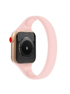   For For Apple Watch Series 10 42mm / 9 8 7 41mm / SE (2023) SE (2022) SE 6 5 4 40mm / 3 21 38mm Bracelet Silicone Band, Size: M - Pink