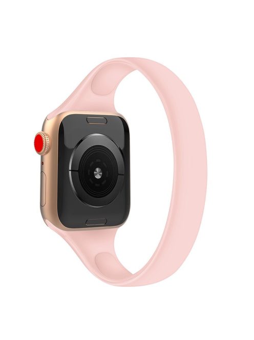 For For Apple Watch Series 10 42mm / 9 8 7 41mm / SE (2023) SE (2022) SE 6 5 4 40mm / 3 21 38mm Bracelet Silicone Band, Size: M - Pink