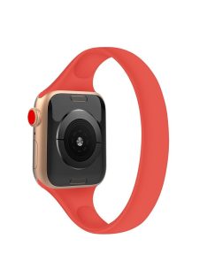   For For Apple Watch Series 10 42mm / 9 8 7 41mm / SE (2023) SE (2022) SE 6 5 4 40mm / 3 21 38mm Bracelet Silicone Band, Size: M - Red