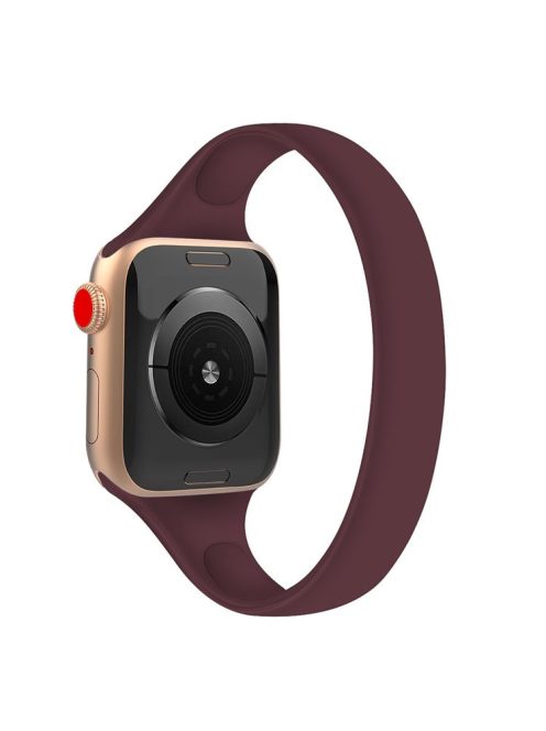 For For Apple Watch Series 10 42mm / 9 8 7 41mm / SE (2023) SE (2022) SE 6 5 4 40mm / 3 21 38mm Bracelet Silicone Band, Size: M - Wine Red