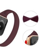 For For Apple Watch Series 10 42mm / 9 8 7 41mm / SE (2023) SE (2022) SE 6 5 4 40mm / 3 21 38mm Bracelet Silicone Band, Size: M - Wine Red