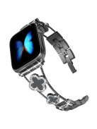 Four Leaf Clover Watch Strap for Apple Watch 10 46mm / Ultra 2 / Ultra 49mm / 9 8 7 45mm / SE (2023) SE (2022) SE 6 5 4 44mm / 3 2 1 42mm - Black