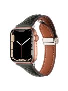 Genuine Cow Leather Band for Apple Watch 10 46mm / Ultra 2 / Ultra 49mm / 9 8 7 45mm / SE (2023) SE (2022) SE 6 5 4 44mm / 3 2 1 42mm Strap - Army Green