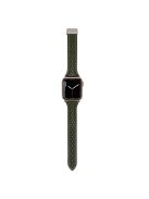 Genuine Cow Leather Band for Apple Watch 10 46mm / Ultra 2 / Ultra 49mm / 9 8 7 45mm / SE (2023) SE (2022) SE 6 5 4 44mm / 3 2 1 42mm Strap - Army Green