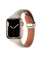 Genuine Cow Leather Band for Apple Watch 10 46mm / Ultra 2 / Ultra 49mm / 9 8 7 45mm / SE (2023) SE (2022) SE 6 5 4 44mm / 3 2 1 42mm Strap - Beige